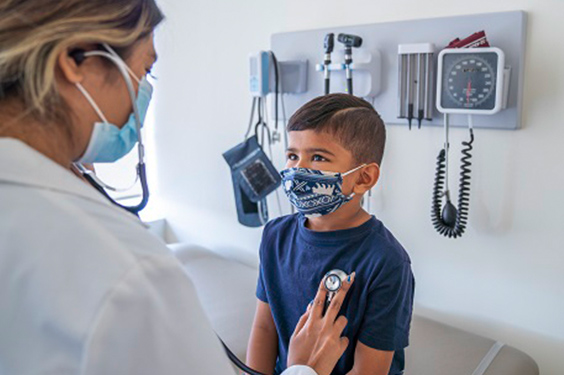 Pediatric patient with mask